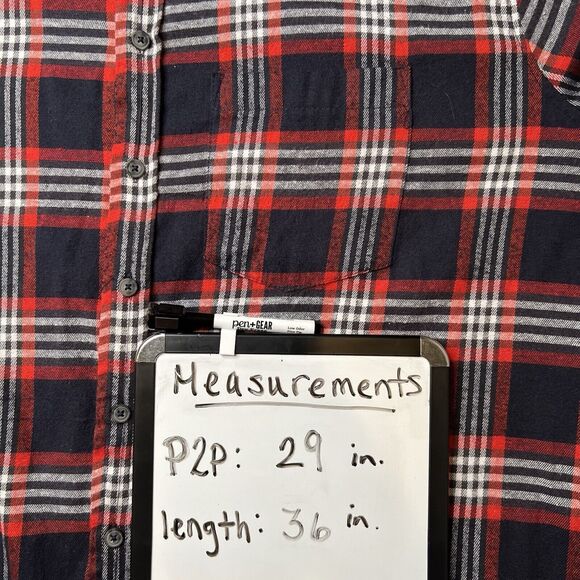 Mountain Ridge Top Men's 2XLT Red Plaid Long Sleeve Flannel Outdoor Grandpacore - Picture 8 of 9